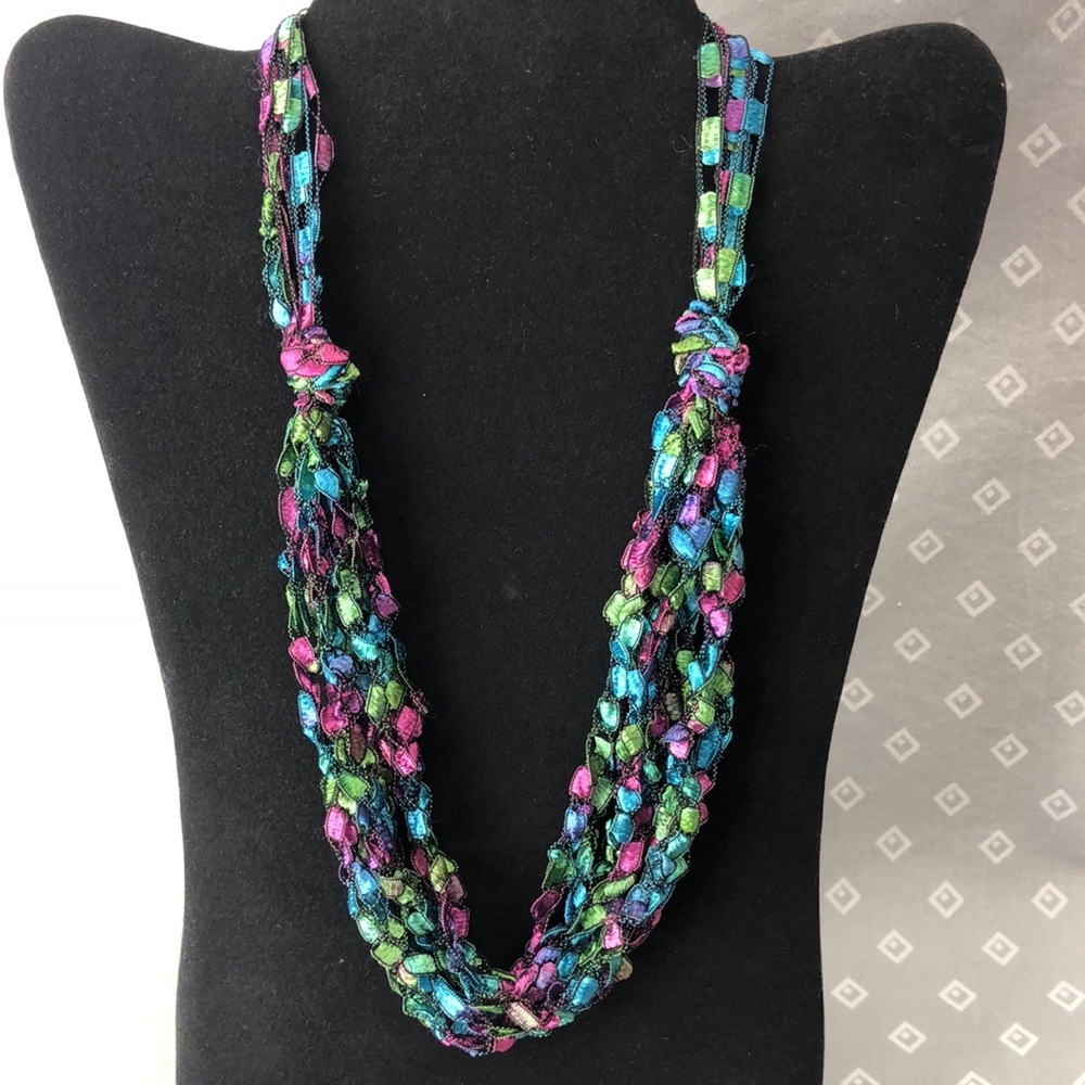 Neon Pop Crochet Adjustable Necklace